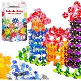 PicassoTiles 300 Piece Interlocking Disc Building Chips, STEM Toy for Kids | 300PCS, colorful connecting discs, creative block set, logic development activity, vibrant shapes, preschool ages 3 and older