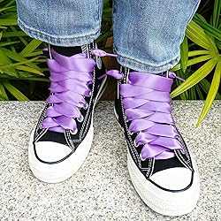 Booyckiy Flat Colorful Satin Ribbon Shoelaces