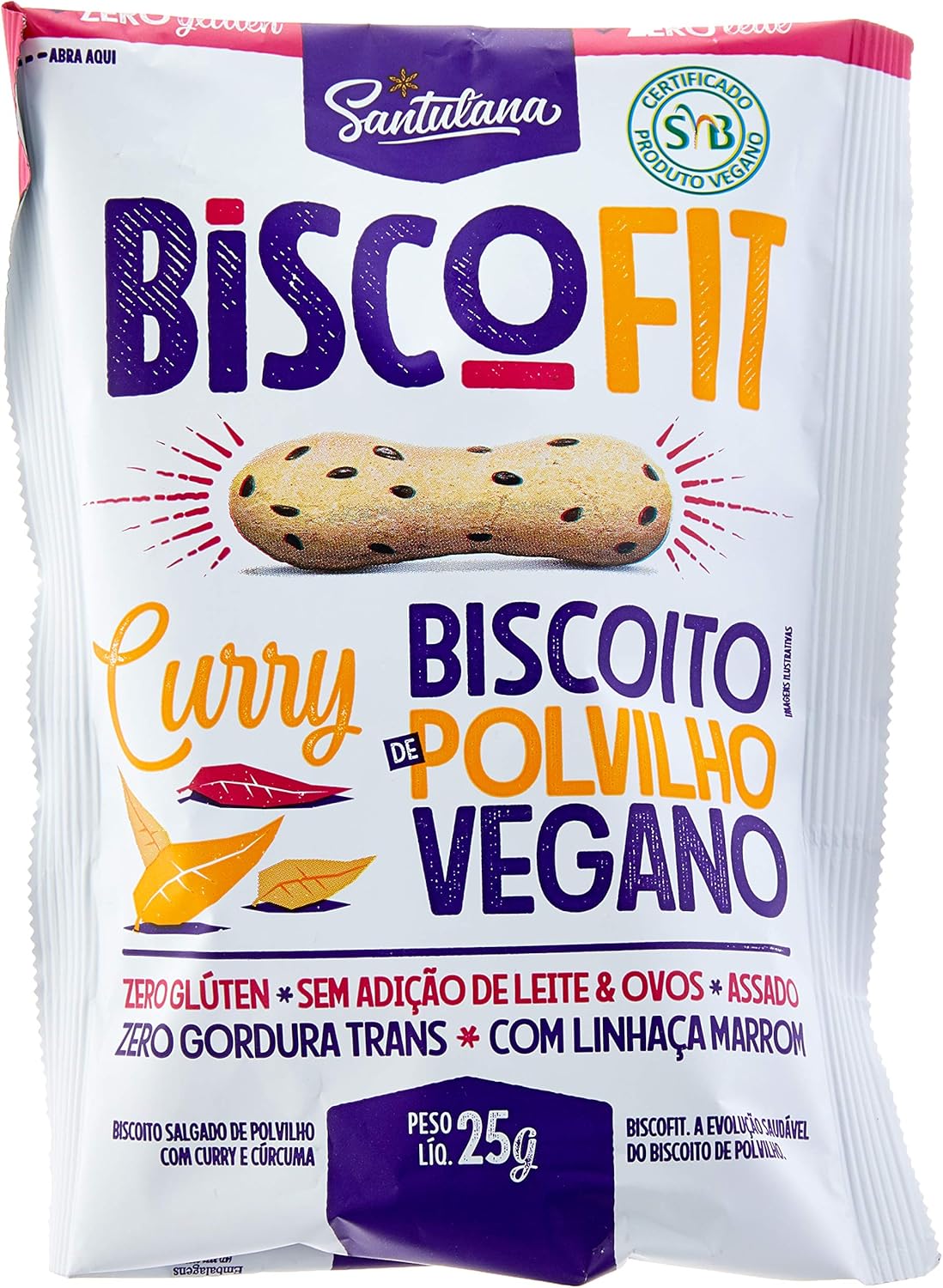 Biscofit, Biscoito de Polvilho Vegano, Curry Santulana 25g