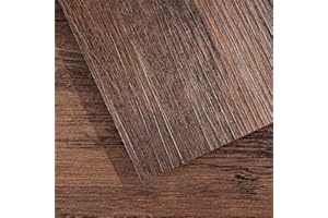 VallisCo Peel and Stick Vinyl Flooring 36 Pack 54 Sq.Ft, Waterproof Vinyl Flooring Peel and Stick for Office, Living Room, Bathroom, Kitchen - Unique Design, Easy to Install Floor, Brown
