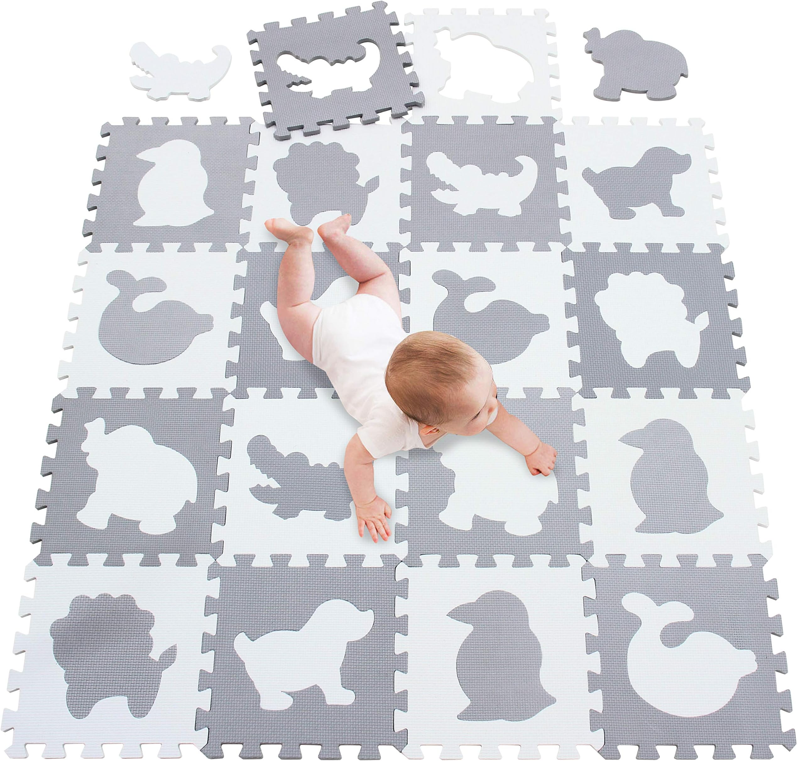 meiqicool Baby Playmats Floor Gyms Jigsaws puzzles jigsaw accessories puzzle play mats floor jigsaws exercise mats fitness yoga mats play mat crawling mat protective flooring White Grey 051