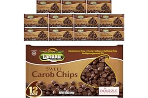 DOUzzle Naturally Sweet Carob Chips - Chocolate Chips Alternative (12 OZ - Pack of 12) All Natural, Caffeine Free - Kosher Parve, USA Made