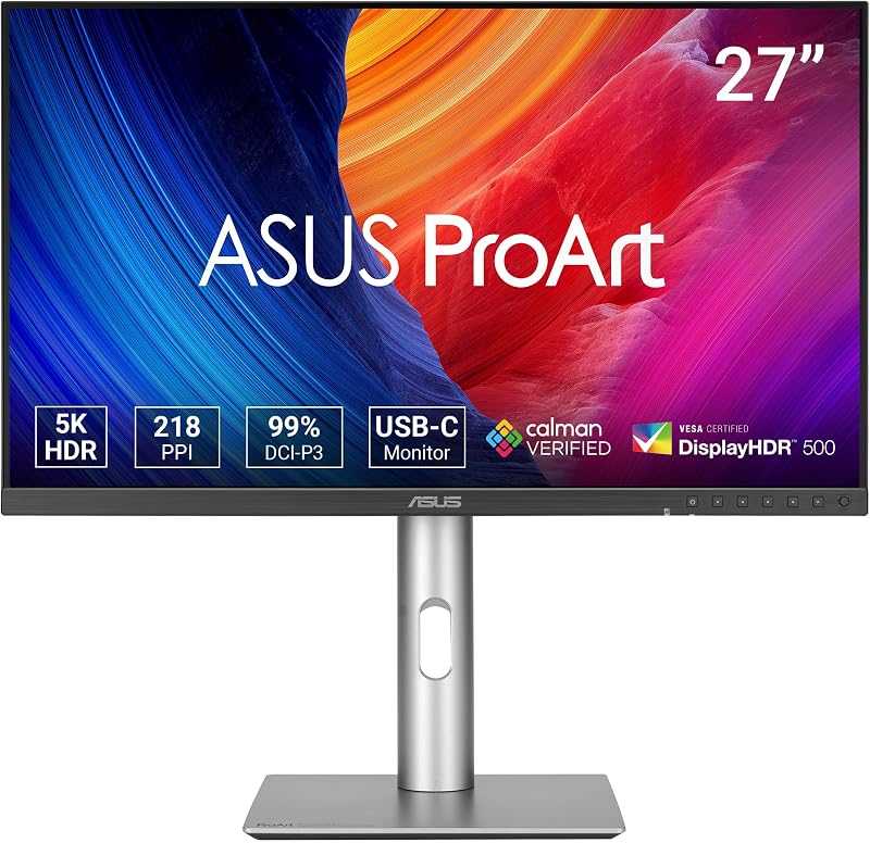 ASUS ProArt PA27JCV 27 inch 5K IPS Calman Verified USB-C 96W Display HDR 500