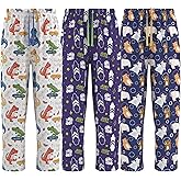 EK4YDNDS Boys Cartoon Pajama Pants 3 Pack Soft Sleep Pants, Elastic Waist Drawstring Pj Bottoms for Boys with Pockets