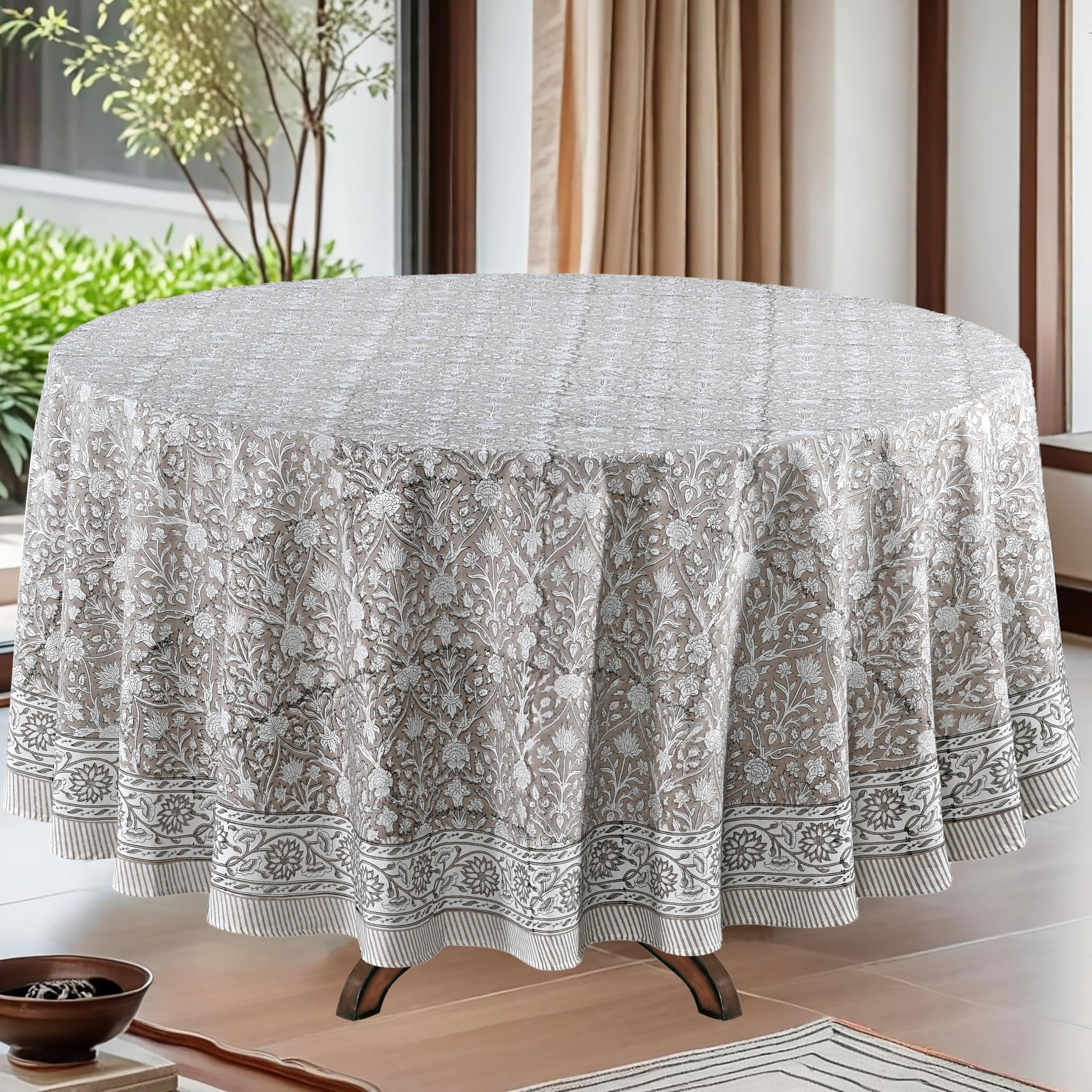 Ridhi Round Tablecloth - Hand Block Print