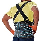 DARLIS Plus Size Back Support Belt with Removable Suspender Straps, Posture Corrector Protector for Heavy Lifting Safety, Work Back Brace for Men Women in Construction, Warehouse Jobs (Fits 3xl, 4xl)