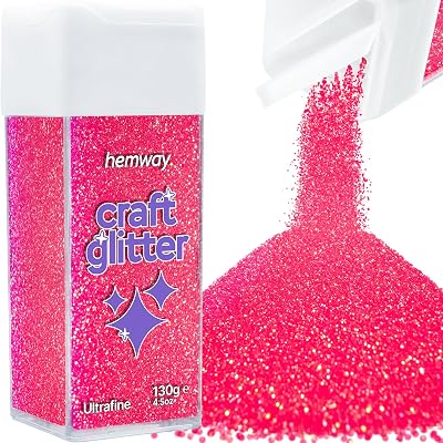 Hemway Fluorescent Pink Glitter Shaker Ultrafine 130g for Resin Epoxy