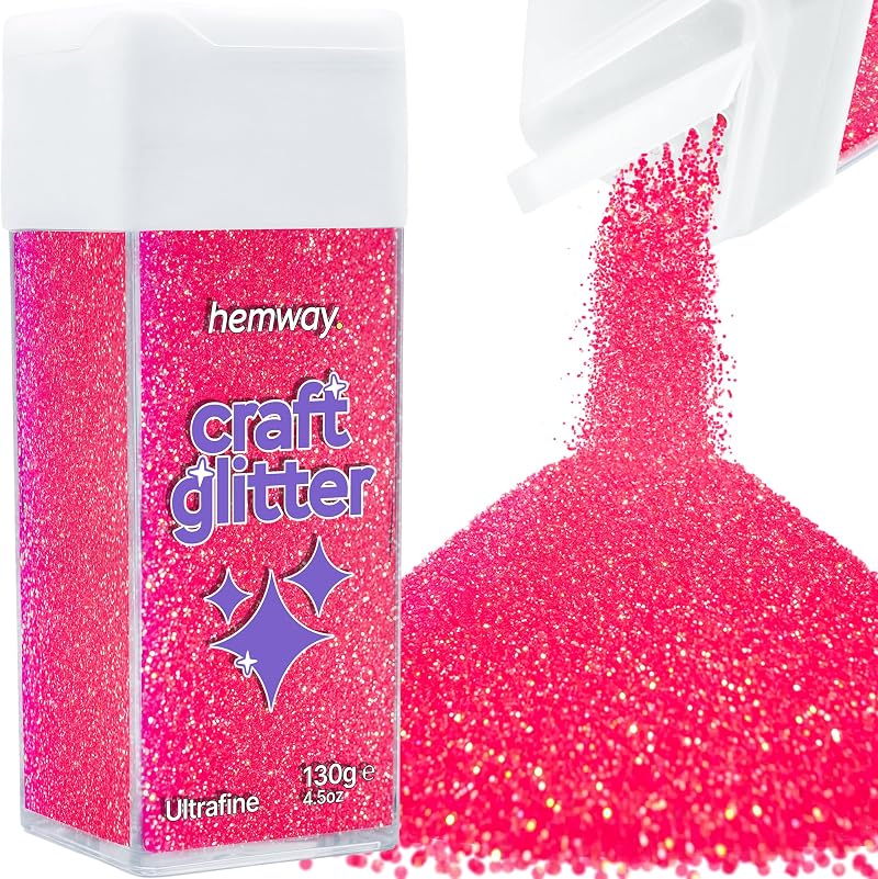 Hemway Fluorescent Pink Glitter Shaker Ultrafine 130g for Resin Epoxy