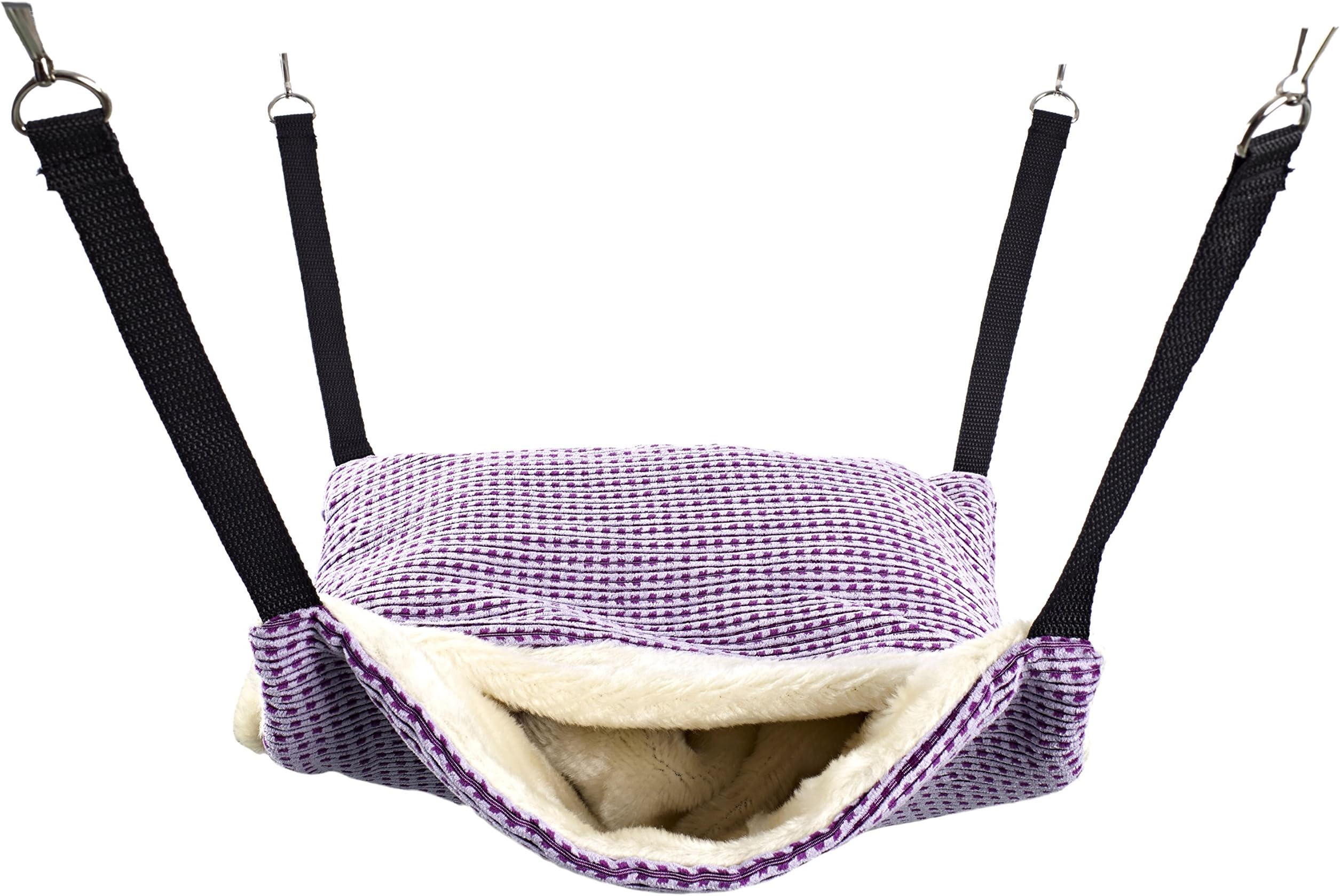 Little Friends Little Friends Fluffy Lined Hammock with Pouch, Purple Velvet Purple(Purple Velvet)