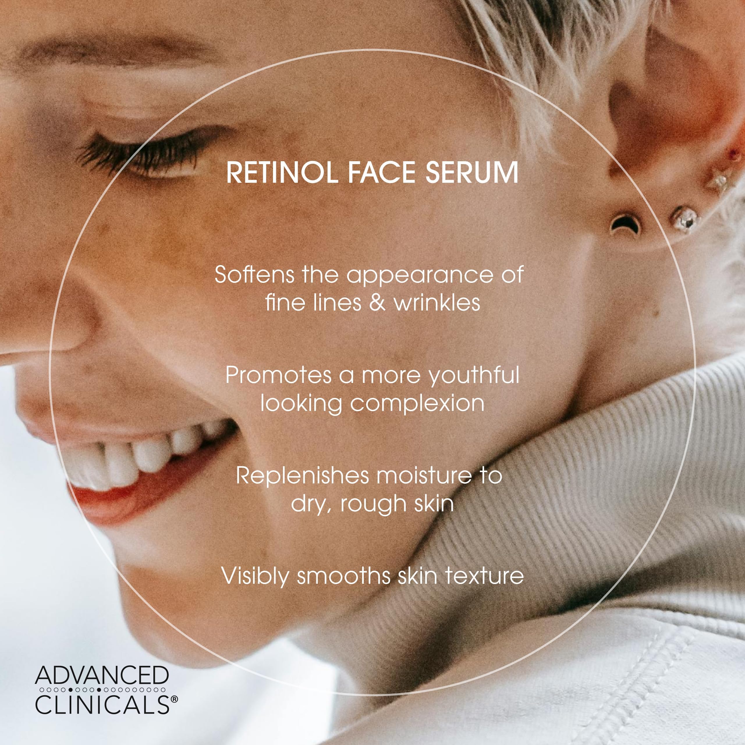 Advanced Clinicals Retinol Serum For Face | Visible Anti Aging Retinol Serum Skin Care Face Moisturizer With Vitamin E Helps Improve Look Of Wrinkles, Fine Lines, & Uneven Skin Tone, 1.75 Fl Oz