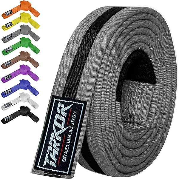 TARKOR BJJ Belt | Brazilian Jiu Jitsu Belt With Ranking Stripes For Men, Women & Kids | IBJJF Approved