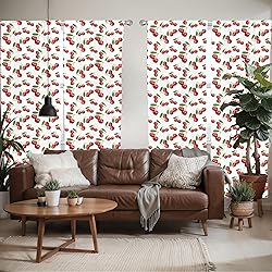 Ambesonne Fruit Window Curtains Pack of 2, Cherry