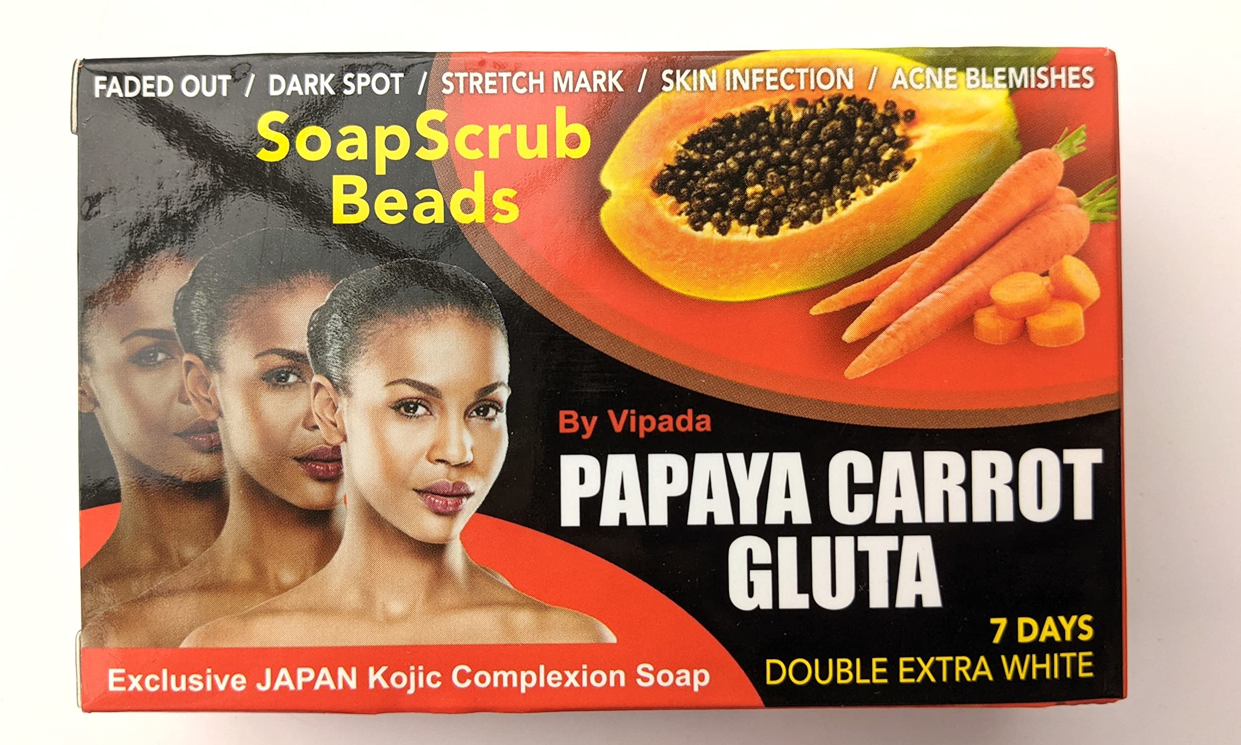 Vipada Papaya & Carrot + Gluta & Kojic Soap 160g [Japanese Formula]