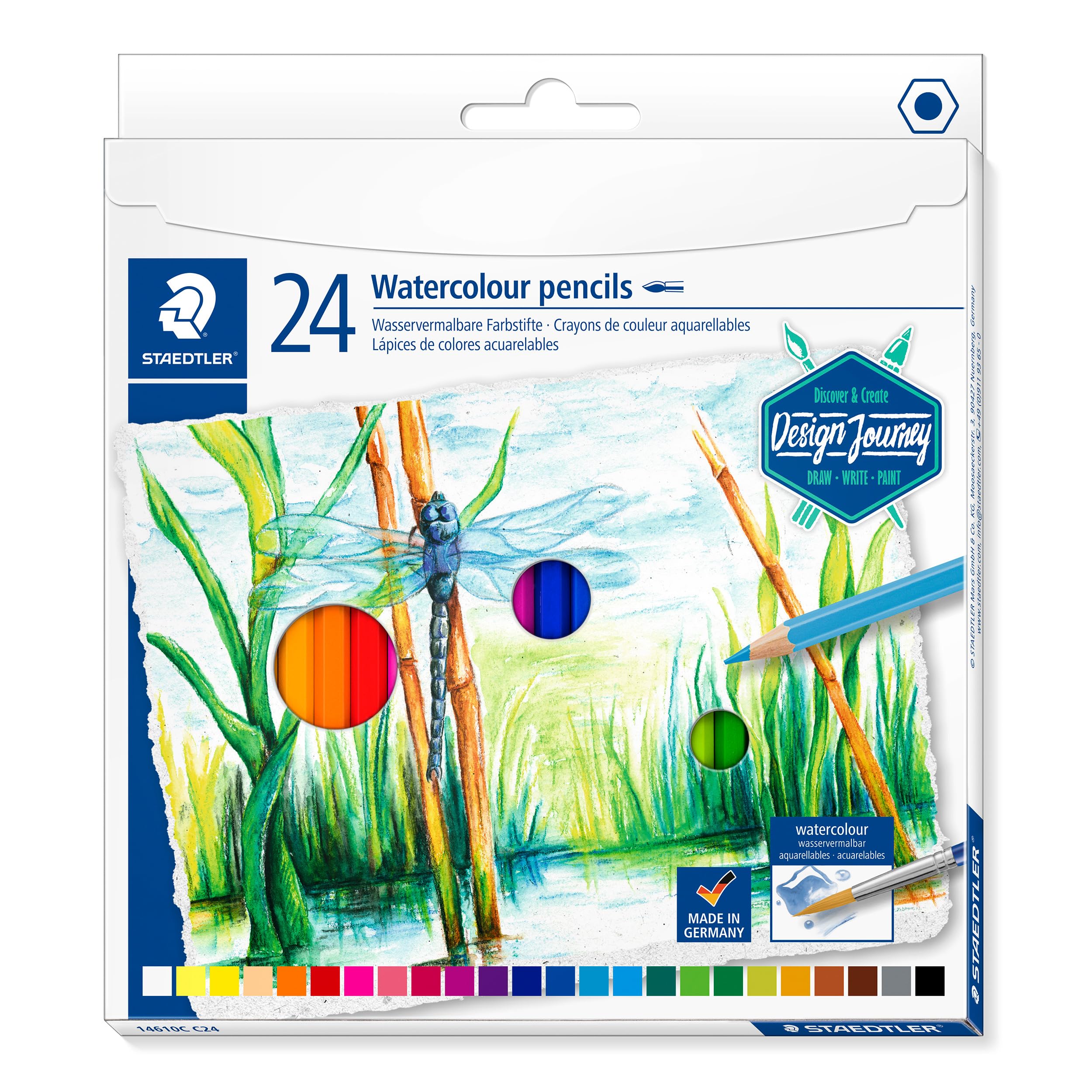 Staedtler Design Journey 14610C Box of 24 Assorted Watercolour Pencils