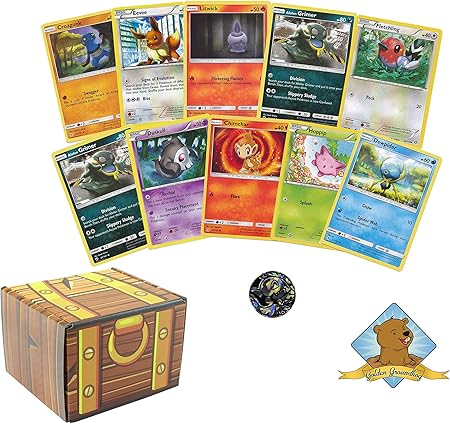 Amazon ポケモンカード 100枚 収集価値のあるコイン1枚付き Golden Groundhog 宝箱付き トレカ 通販
