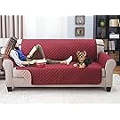 Deluxe Reversible Sofa Furniture Protector, Burgundy / Tan