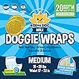 Bodhi Dog Disposable Male Dog Diapers - Super Absorbent, Leak-Proof Pee Wraps - Adjustable Fit, Comfortable Design, Advanced Moisture Control, and Wetness Indicator - Medium (20 Count)