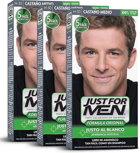 Just For Men Tinte Colorante En Shampoo, 100 Cobertura De Canas