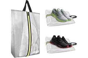 Zimois Cleat Bags For Sports Smell Proof,TPU Odor-Absorbing G-Olf Shoe Bags For Travel,Water-Resistant Travel Shoe Organizer With Active Carbon Fabric(Ideal For Spikes, Golf, Tennis，Bowling) Grey