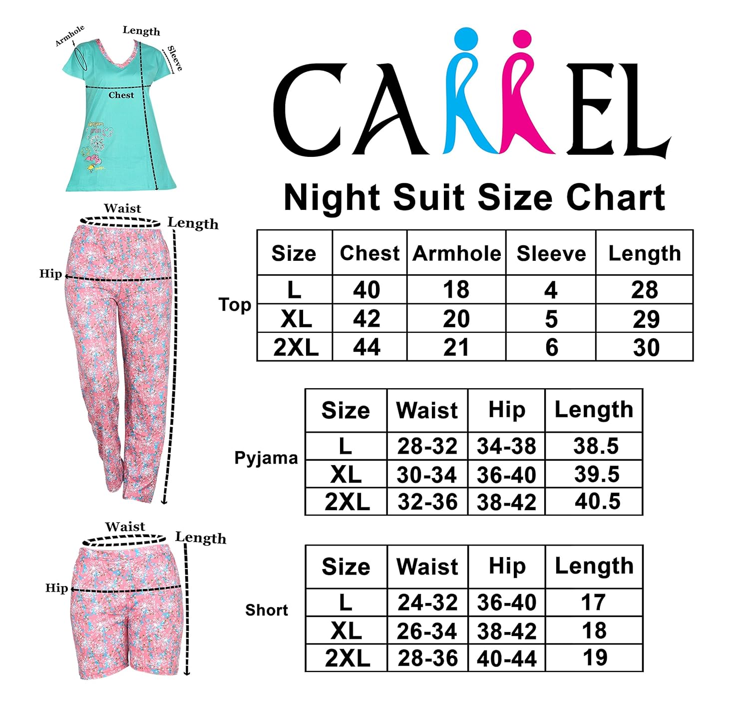 carrel cotton hosiery fabric women printed top,pyjama & short set(agspl-3447)