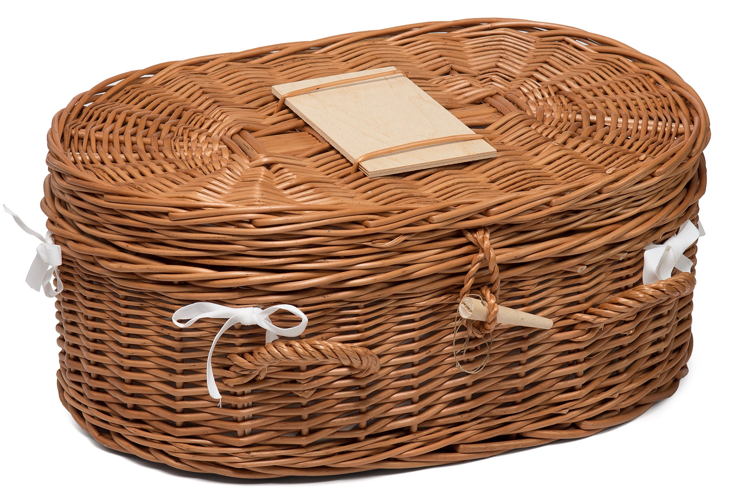 Prestige Wicker Willow Pet Coffin Lined with Cushion, 60 cm