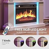 YITAHOME White 39" Free Standing Electric Fireplace Suite 7-Day Remote LED view 3