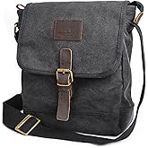 TOPWOLFS Canvas Messenger Bag Small Crossbody Bag Casual Travel Working Tools Bag Shoulder Bag Hold Phone Handset Anti Theft | Small, Casual, Travel, Working Tools Bag, Hold Phone, Handset