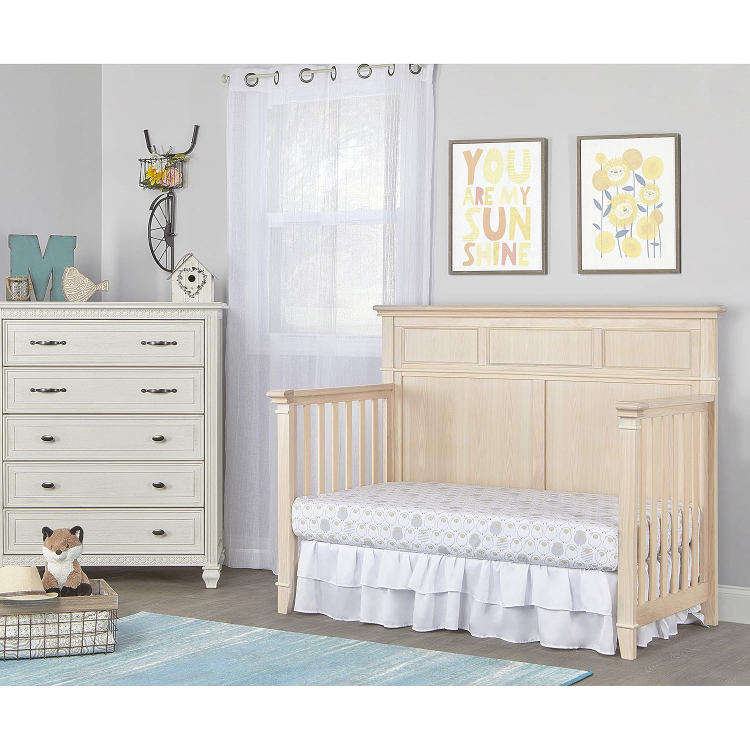 white oak baby crib