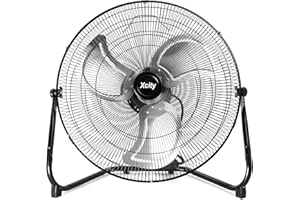 Xcity 18 Inch Floor Fan, Max 4012 CFM Industrial Fan, 3-speed and 360°Adjustable Tilt, Metal Construction and Aluminum Blades, Ideal for Warehouse, Workshop, Factory, Garage