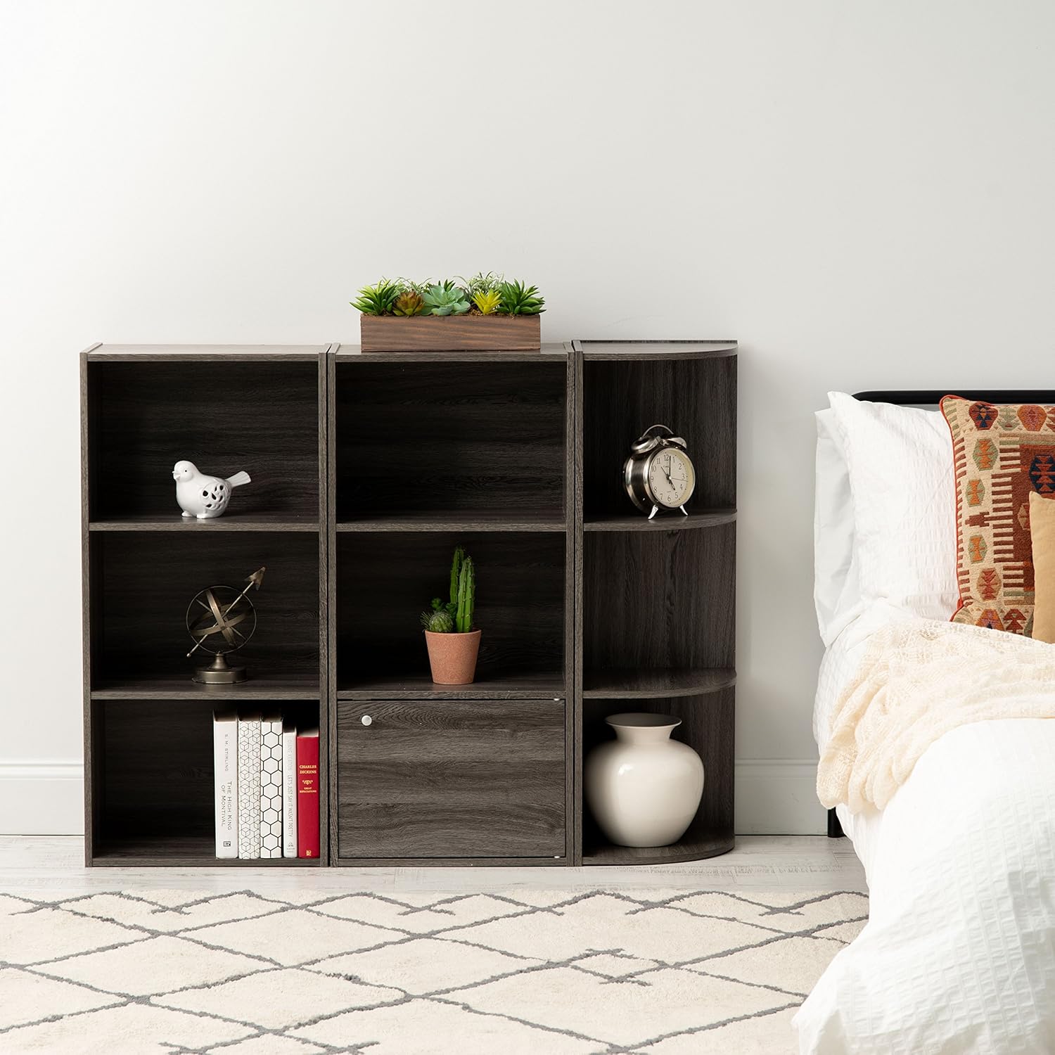 IRIS USA, Inc. CX-3C 3-Tier Corner Curved Shelf Organizer, Gray: Home & Kitchen