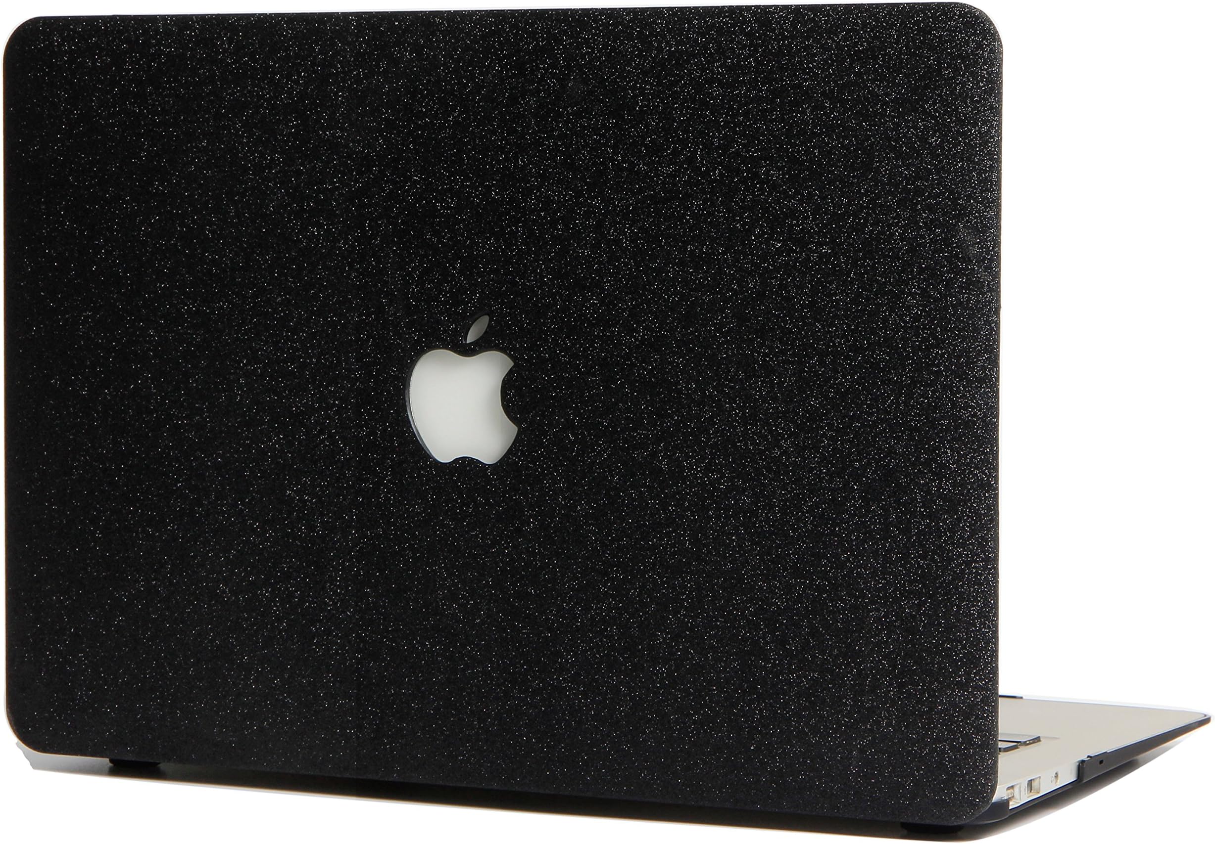 L2W Hard Case For Apple MacBook Old Air 13.3 Inch Model A1466/A1369 Laptop Computer Accessories External Plastic Protection PU Leather Cover Shell,Glitter Design Black