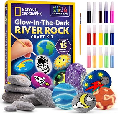 Blue Marble National Geographic Glow Rock Painting Kit for Kids