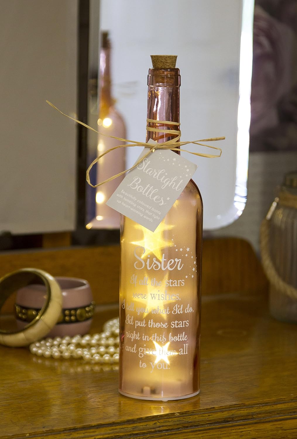 Boxer Gifts Light-Up LED Glass Sister Ornament Starlight Bottle - Sentimental Gifts For Sister - Cute & Birthday Present For Sisters - Image 4