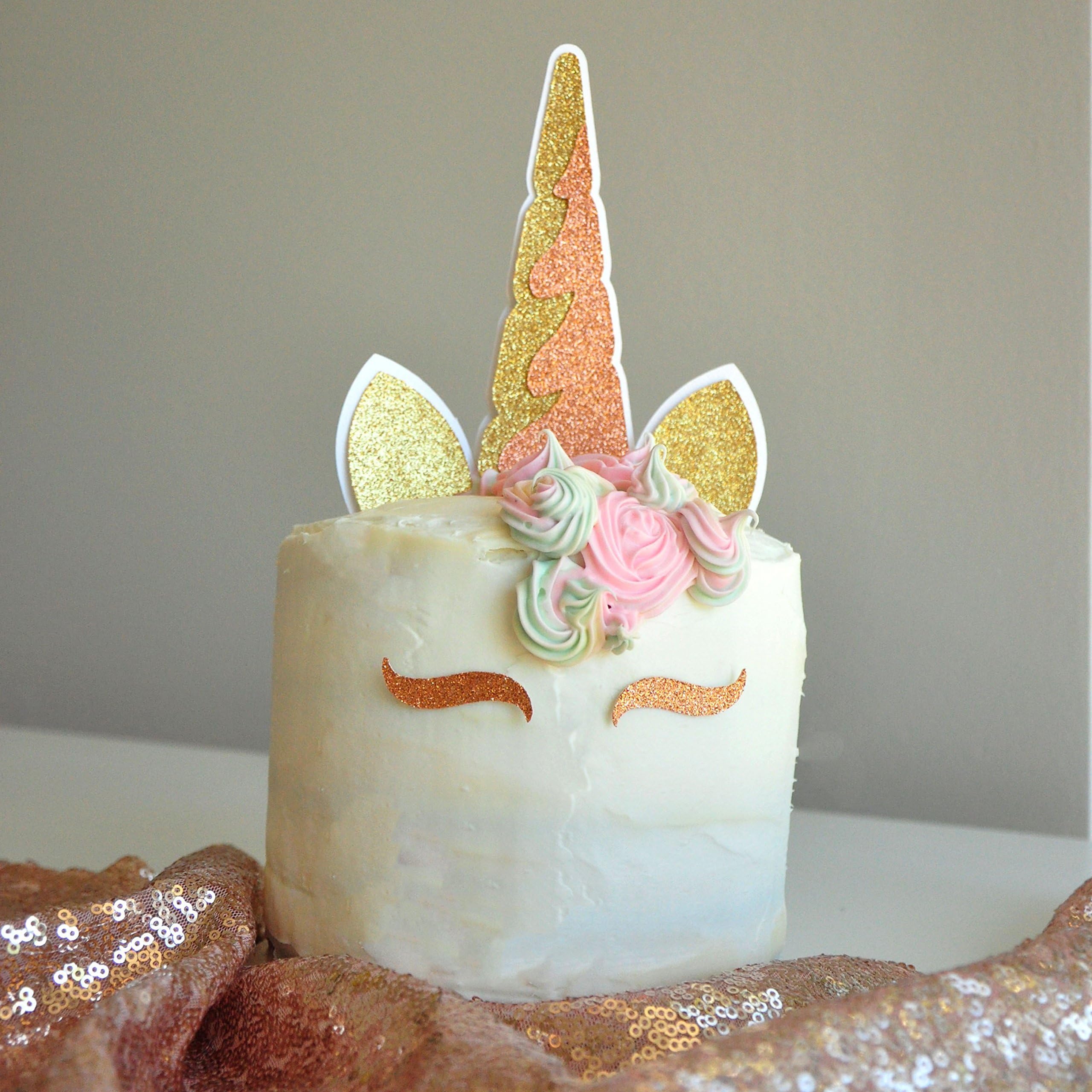 Unicorn Cake Topper. Unicorn Horn, Ears, and Eyelash Set. Unicorn Party Decor. *Cake NOT included*