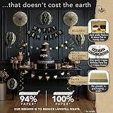 Itsy Bitsy Party Co Premium Reusable Birthday Decorations Black Gold Banner view 3