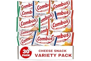 TABOOM Combos Bulk Variety Pack Cheese Baked Snacks - 30 Individual Bags - Made With Real Cheese On The Go Snack, Cheddar Cheese Crunchy Crackers, Cheddar Cheese, Pizzeria Flavored Puffed Pretzels