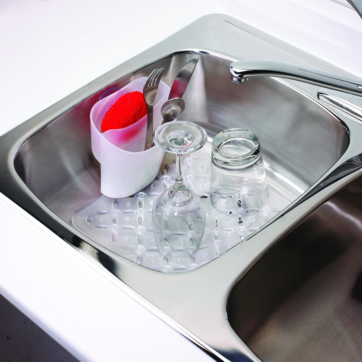 Umbra Sinkit Sink Liner with Attached Utensil Caddy, White Amazon.co