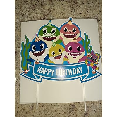 Buy Shark Happy Birthday Cake Topper For Cute Shark Happy Birthday Cake Decoration For Baby Shower Birthday Party Online In Indonesia B091t513p4