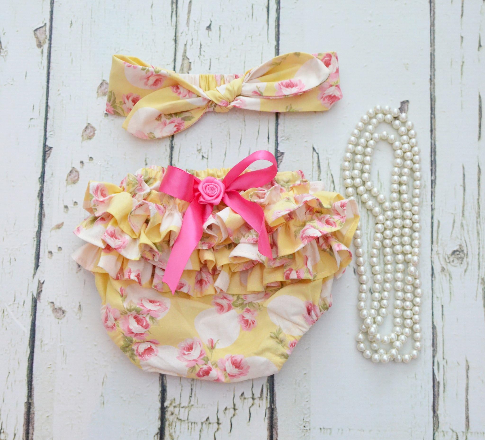 Yellow and pink Cake smash outfit for Girls
