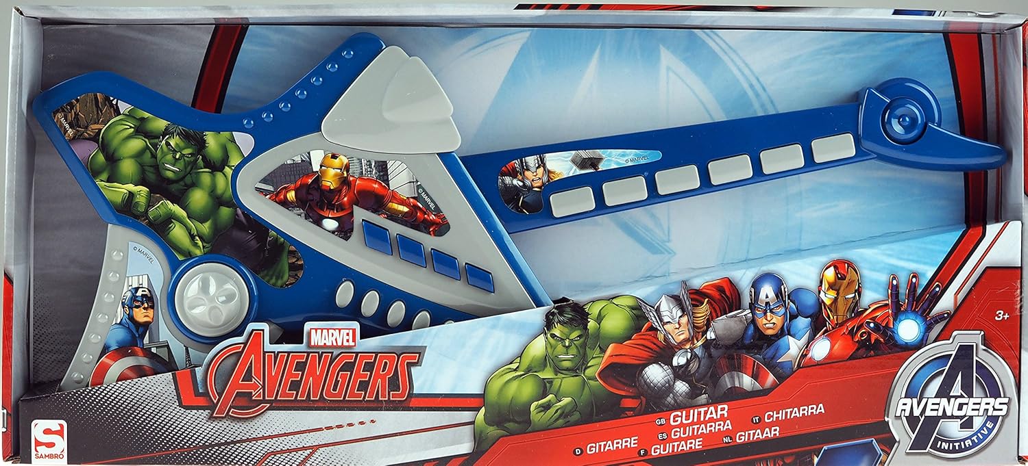 Marvel Avengers Bleu musical Guitare jouet – à piles: Amazon.es: Juguetes y juegos