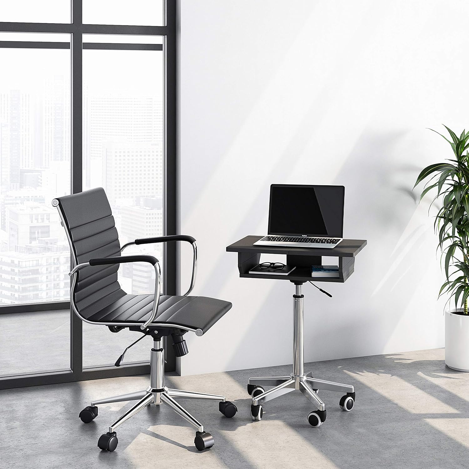Techni Mobili SIB006-GPH06, Foldable Table Laptop Cart: Furniture & Decor