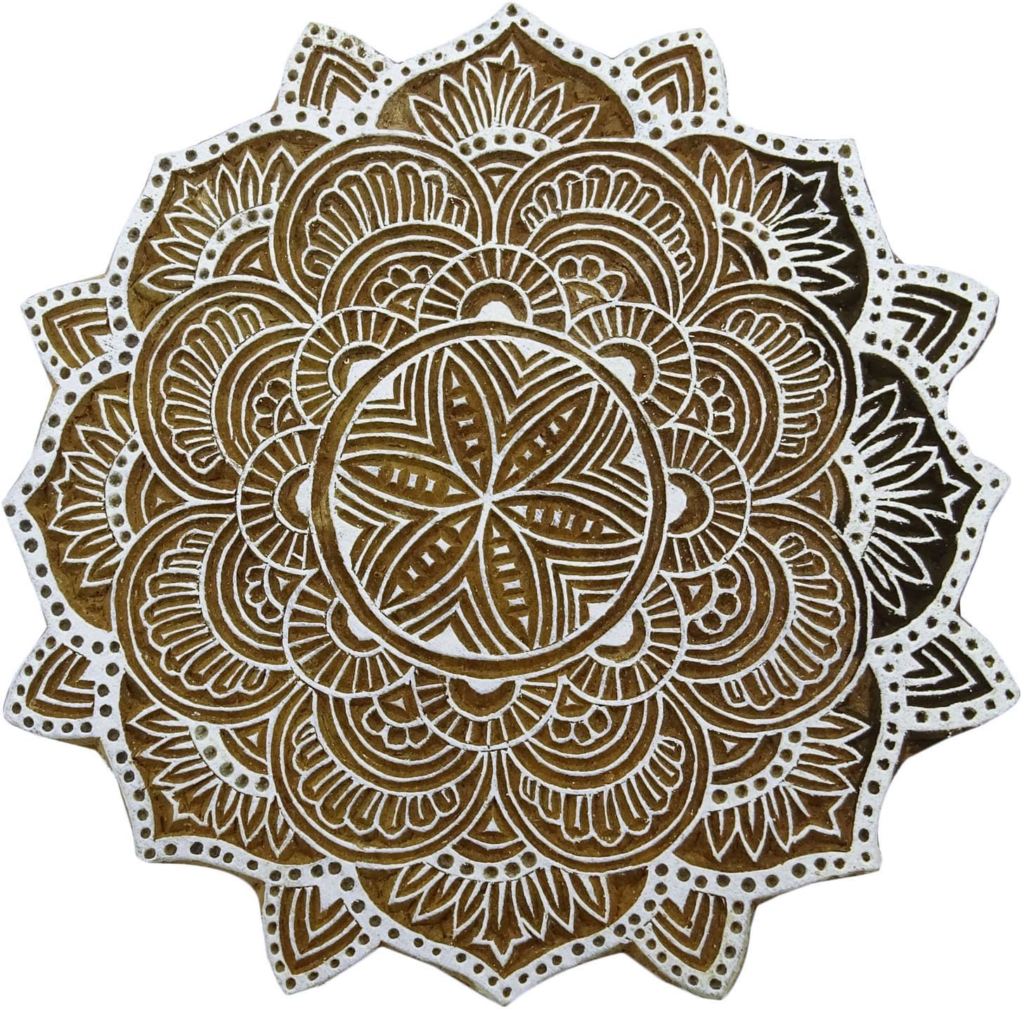 Floral Indian Scrapbook Stamp Wood Block Art Stamp Handcarved Printing Block