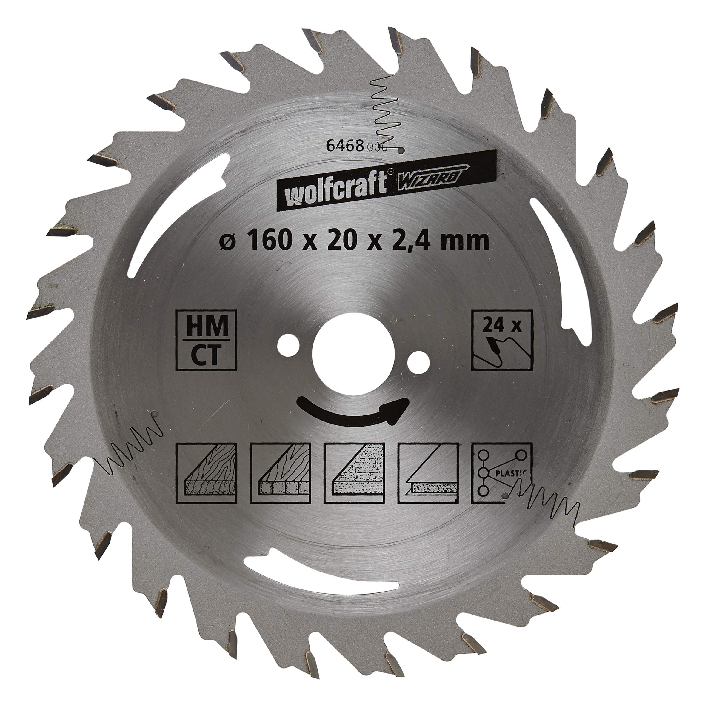 wolfcraft TC Circular Hand Saw Blade, Silver Series I 6468000 I Easy, Fast cuts