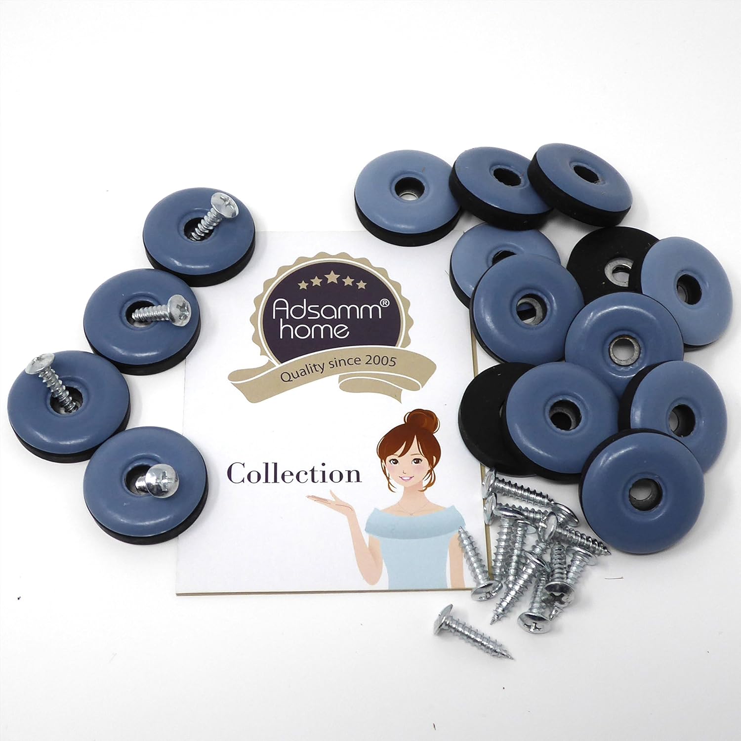 Adsamm® / 16 x PTFE Sliders with screws, Grey, diameter 30 mm - Image 3