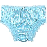 Satini Women's Satin Frilly Lace Sissy French Knickers Briefs Panties