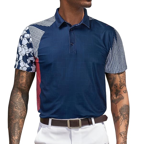 DERMINPRO MEN’S LIGHTWEIGHT DRY FIT GOLF SHIRTS SHORT...