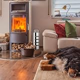 Relaxdays 5-Piece Fireplace Companion Set Steel Tongs Shovel Poker Broom Stand view 6
