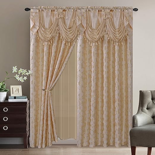 Amazon Com Kids Zone Home Linen 2 Jacquard Leaves Curtain Panels