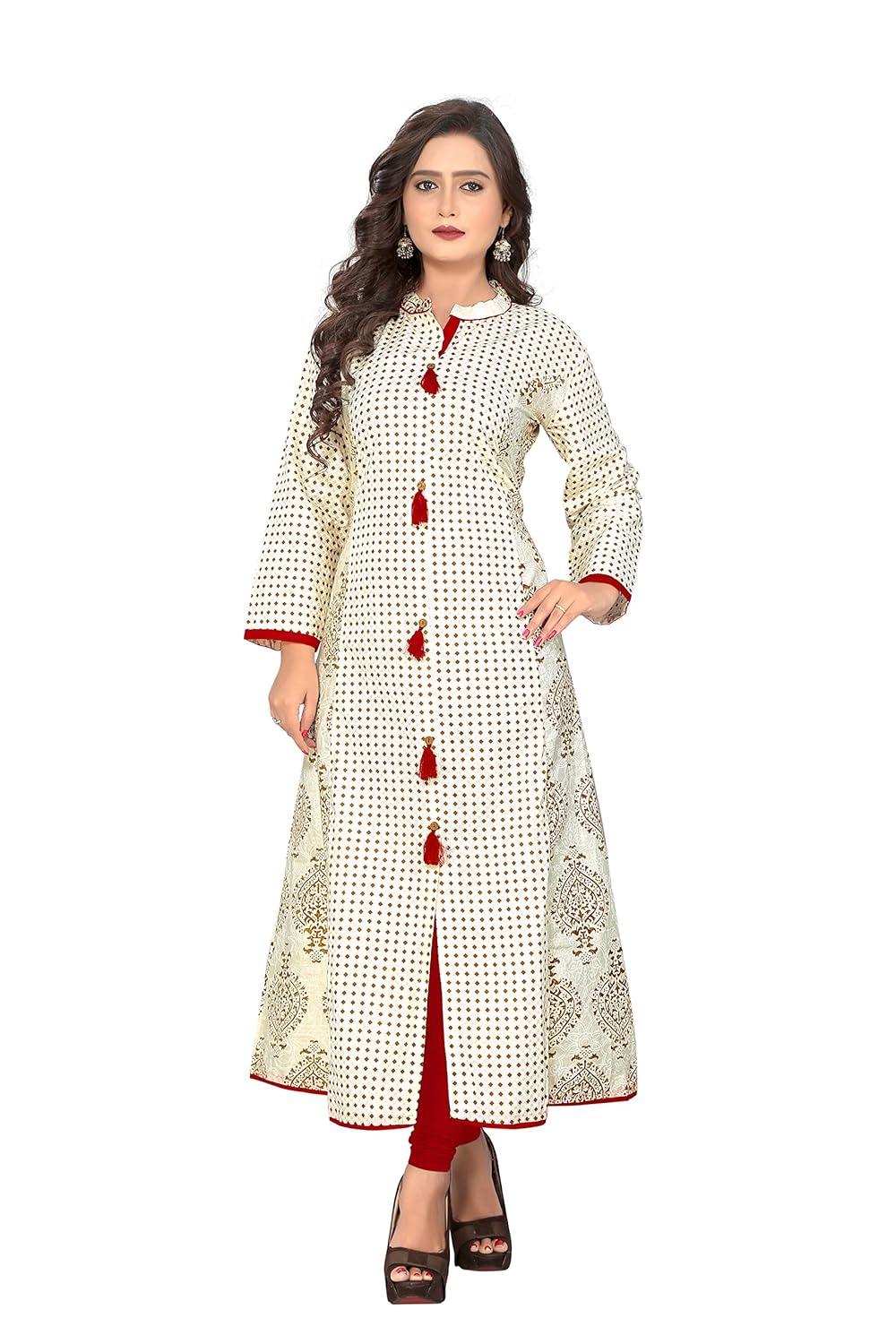 navabi export women's cotton rayon fabric a-line kurti (vf-ku-86)