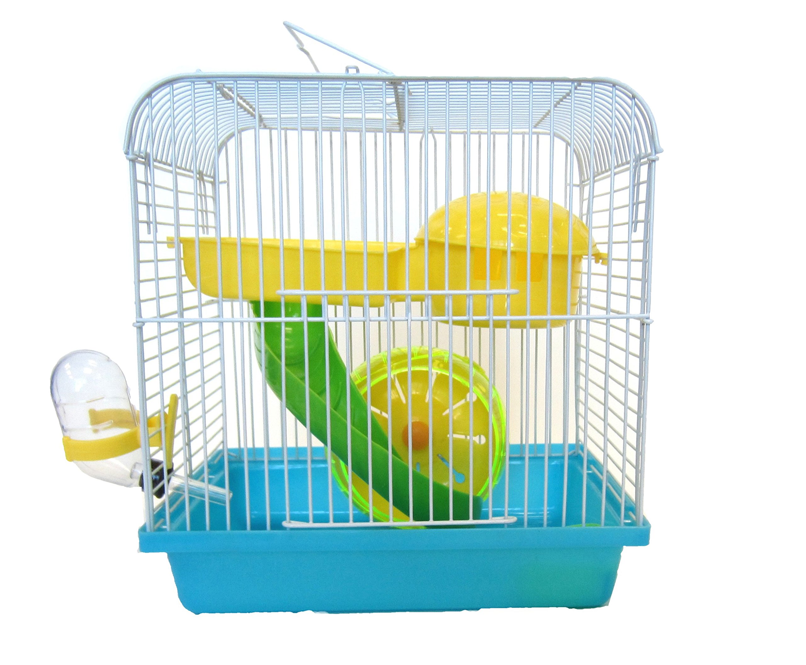 YML Dwarf Hamster Mice Travel Cage with Accessories, Blue